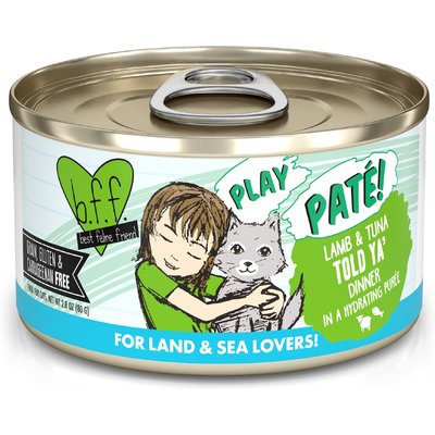 BFF BFF Play Pate Lovers Lamb & Tuna Told Ya Wet Cat Food, 2.8-oz can, pack of 12