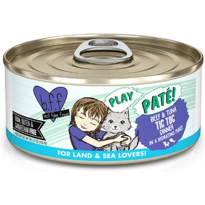 BFF Play Pate Lovers Beef & Tuna Tic Toc Wet Cat Food, 5.5-oz can, pack of 8