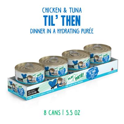 Show full view: BFF Play Pate Lovers Chicken & Tuna Til' Then Grain-Free Wet Cat Food, 5.5-oz can, pack of 8 slide 3 of 13