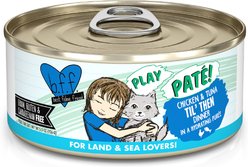 BFF Play Pate Lovers Chicken & Tuna Til' Then Grain-Free Wet Cat Food, 5.5-oz can, pack of 8