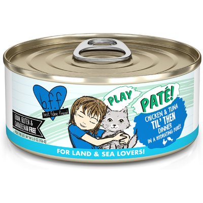 BFF BFF Play Pate Lovers Chicken & Tuna Til' Then Grain-Free Wet Cat Food, 5.5-oz can, pack of 8
