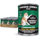 Dave's Pet Food Naturally Healthy Chicken Dinner Formula Pate Grain-Free Canned Wet Cat Food, 12.5-oz can, case of 12
