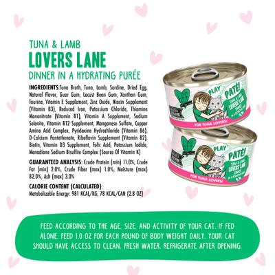 Show full view: BFF Play Pate Lovers Tuna & Lamb Lovers' Lane Wet Cat Food, 2.8-oz can, pack of 12 slide 5 of 11