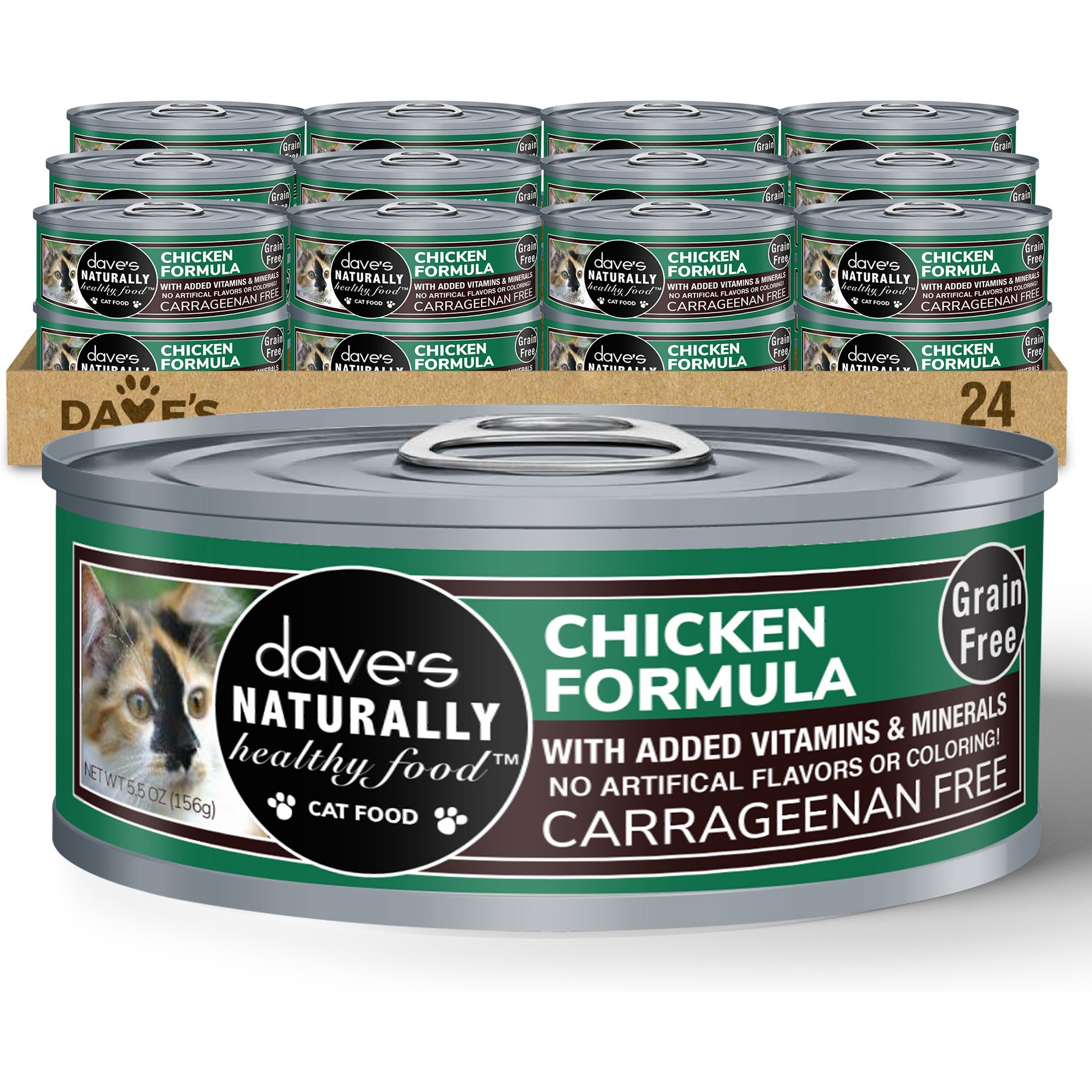 Dave's Pet Food Chicken Canned Cat Food, 5.5-oz, 24 ct