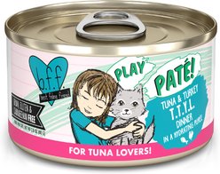 BFF Play Pate Lovers Tuna & Turkey T.T.Y.L. Wet Cat Food, 2.8-oz can, pack of 12