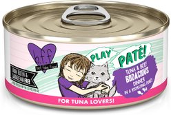 BFF Play Pate Lovers Tuna & Beef Bodacious Wet Cat Food, 5.5-oz can, pack of 8