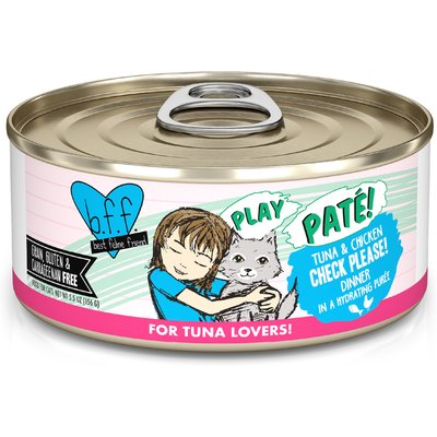 BFF BFF Play Pate Lovers Tuna & Chicken Check Please Wet Cat Food, 5.5-oz can, pack of 8