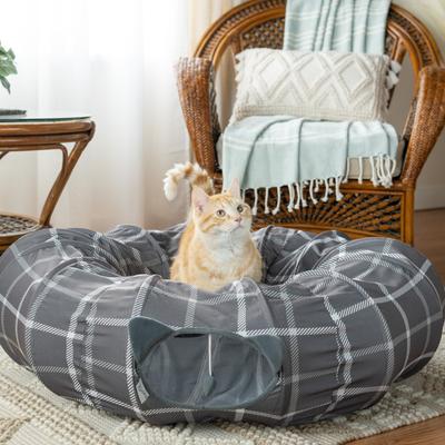 Show full view: Kitty City Cat Tunnel Bed Cat Bed, Medium, Gray slide 3 of 13