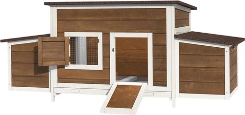 Show full view: Wooflex 67-In Wooden Chicken Coop with Weatherproof Roof & 2 Nesting Boxes, 2 to 4 Chicken Capacity, Brown slide 9 of 9