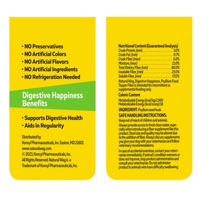 Show full view: Natural Wag Digestive Happiness Powder Supplement for Dogs, 8.46-oz bag slide 7 of 11