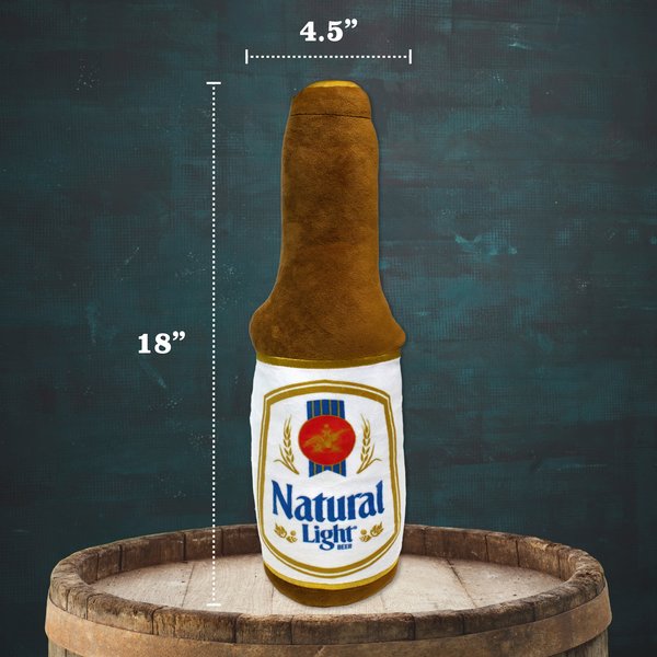 Show full view: Natural Light Plush Bottle Dog Toy, 18-in slide 5 of 6