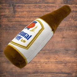 Natural Light Plush Bottle Dog Toy, 10-in slide 2 of 6