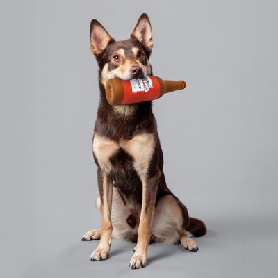 Show full view: Budweiser Latex Bottle Dog Toy, 9.5-in slide 4 of 6