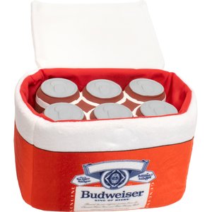 Budweiser Printed Plush Cooler Latex Solid Six Pack Dog Toy