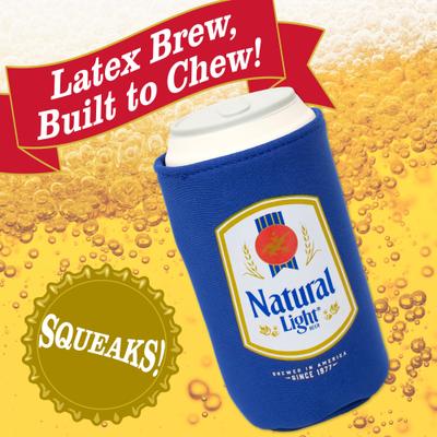 Show full view: Natural Light Latex Can Printed Koozie Dog Toy slide 2 of 6