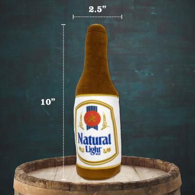Show full view: Natural Light Plush Bottle Dog Toy, 10-in slide 6 of 8