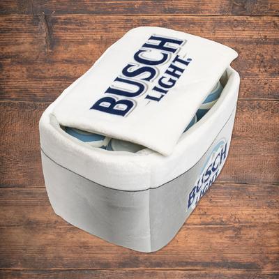 Show full view: Busch Light Printed Plush Cooler Latex Solid Six Pack Dog Toy slide 3 of 7