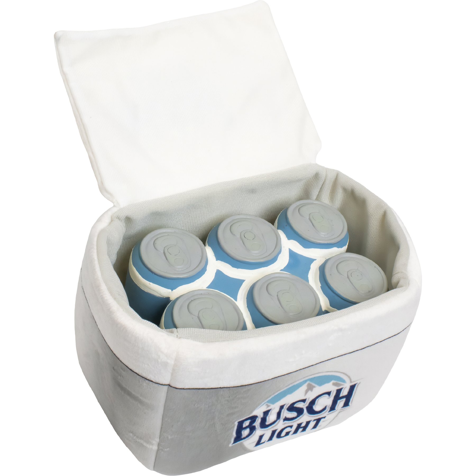 Busch Light Printed Plush Cooler Latex Solid Six Pack Dog Toy