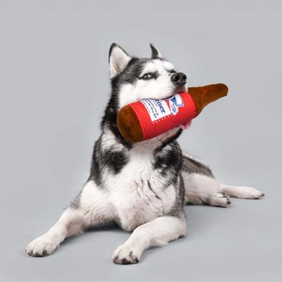 Show full view: Budweiser Plush Bottle Dog Toy, 18-in slide 4 of 7