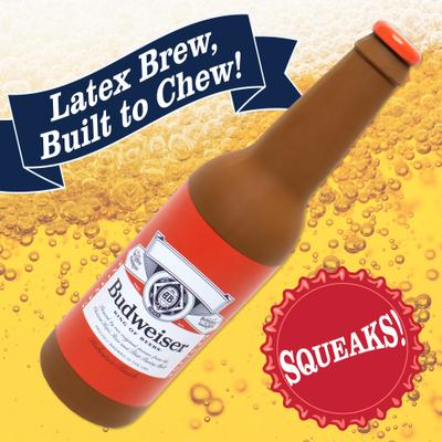 Show full view: Budweiser Latex Bottle Dog Toy, 9.5-in slide 2 of 6
