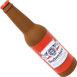Budweiser Latex Bottle Dog Toy, 9.5-in