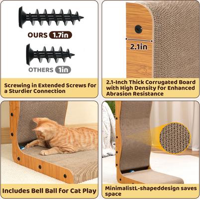 Show full view: Happy & Polly Corrugated Cardboard Cat Scratcher, Brown, 2 Count slide 7 of 11