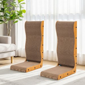 Happy & Polly Corrugated Cardboard Cat Scratcher, Brown, 2 Count