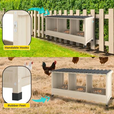 Show full view: TIMHAKA 3 Hole Chicken Nesting Box slide 4 of 7