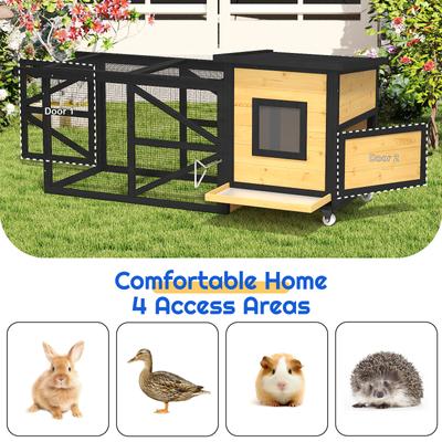 Show full view: TIMHAKA 71-in Outdoor Wooden Chicken Coop, 2 to 3 Chicken Capacity slide 5 of 7
