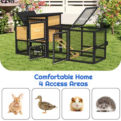 Show full view: TIMHAKA 80-in Outdoor Wooden Chicken Coop, 2 to 4 Chicken Capacity slide 6 of 7