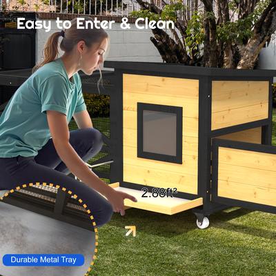 Show full view: TIMHAKA 71-in Outdoor Wooden Chicken Coop, 2 to 3 Chicken Capacity slide 4 of 7