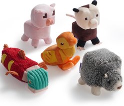 Fuzzwoof Squeaky Plush Dog Toys, 5 count