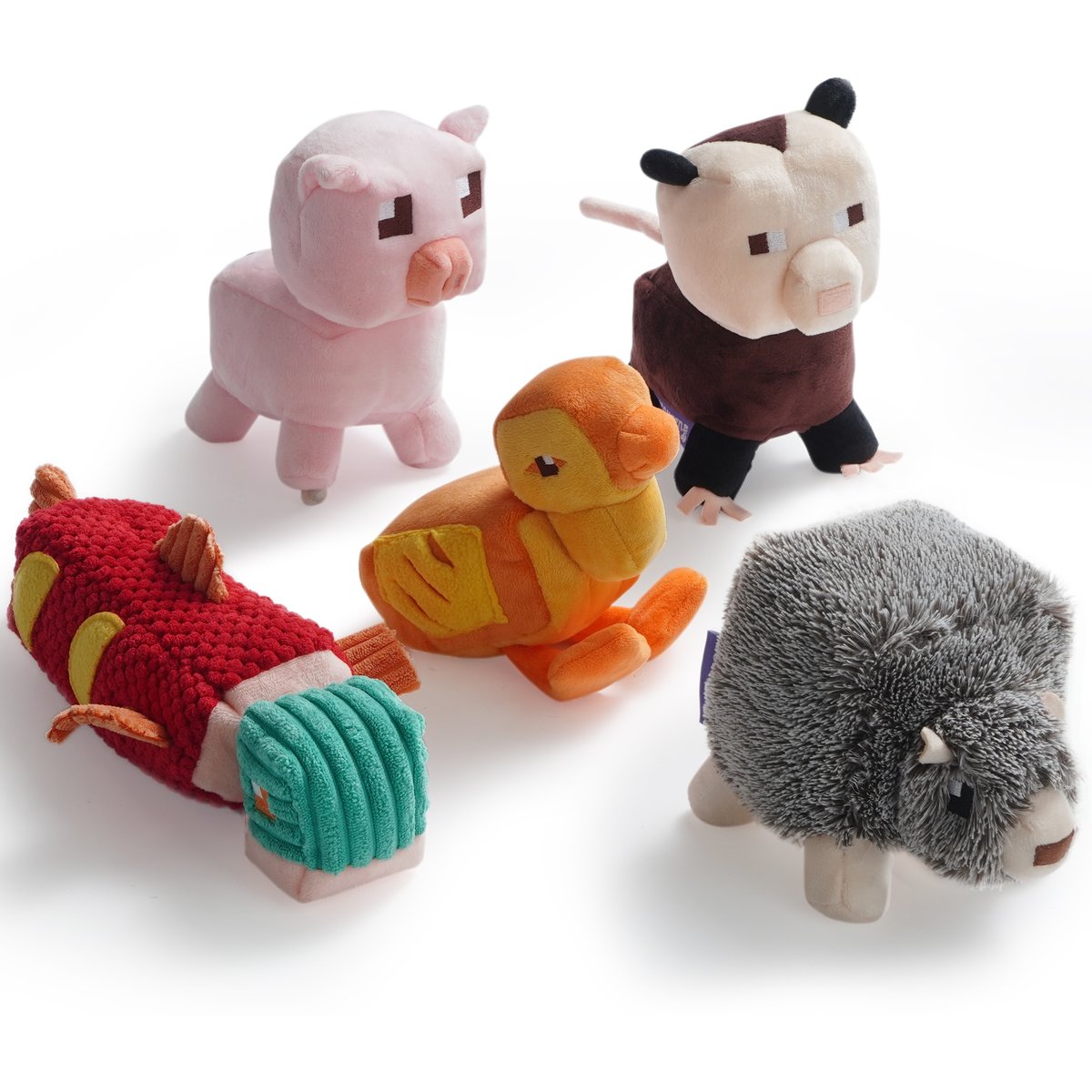 Fuzzwoof Squeaky Plush Dog Toys, 5 count