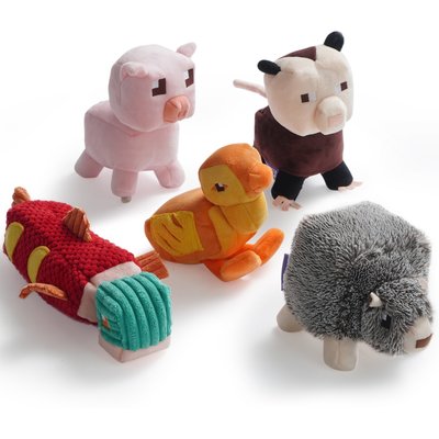 Fuzzwoof Fuzzwoof Squeaky Plush Dog Toys, 5 count