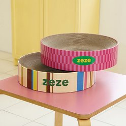 ZEZE Cream Mille-Feuille 3.9-in Cardboard Paper Cat Toy Scratcher slide 2 of 9