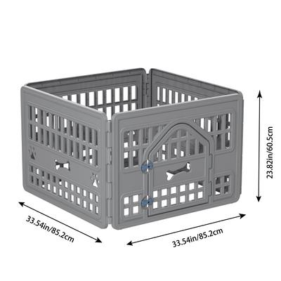 Show full view: Cesicia Resin Indoor Dog Playpen, Gray, 4 panel slide 7 of 7