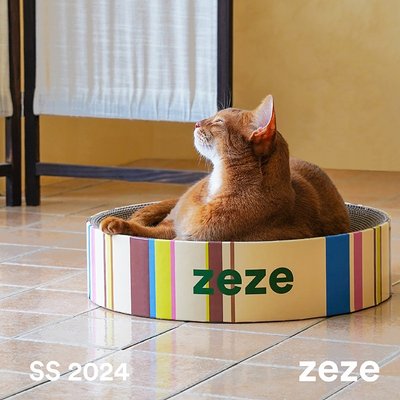 ZEZE ZEZE Cream Mille-Feuille 3.9-in Cardboard Paper Cat Toy Scratcher