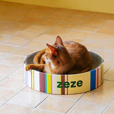 Show full view: ZEZE Cream Mille-Feuille 3.9-in Cardboard Paper Cat Toy Scratcher slide 4 of 10