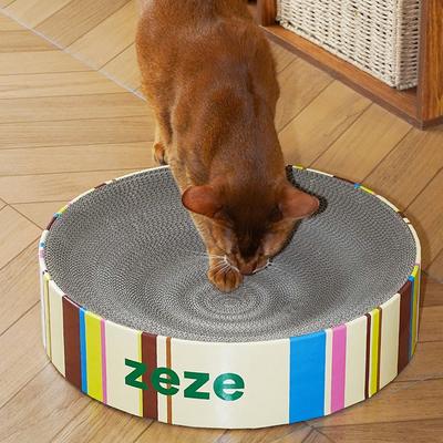 Show full view: ZEZE Cream Mille-Feuille 3.9-in Cardboard Paper Cat Toy Scratcher slide 3 of 10