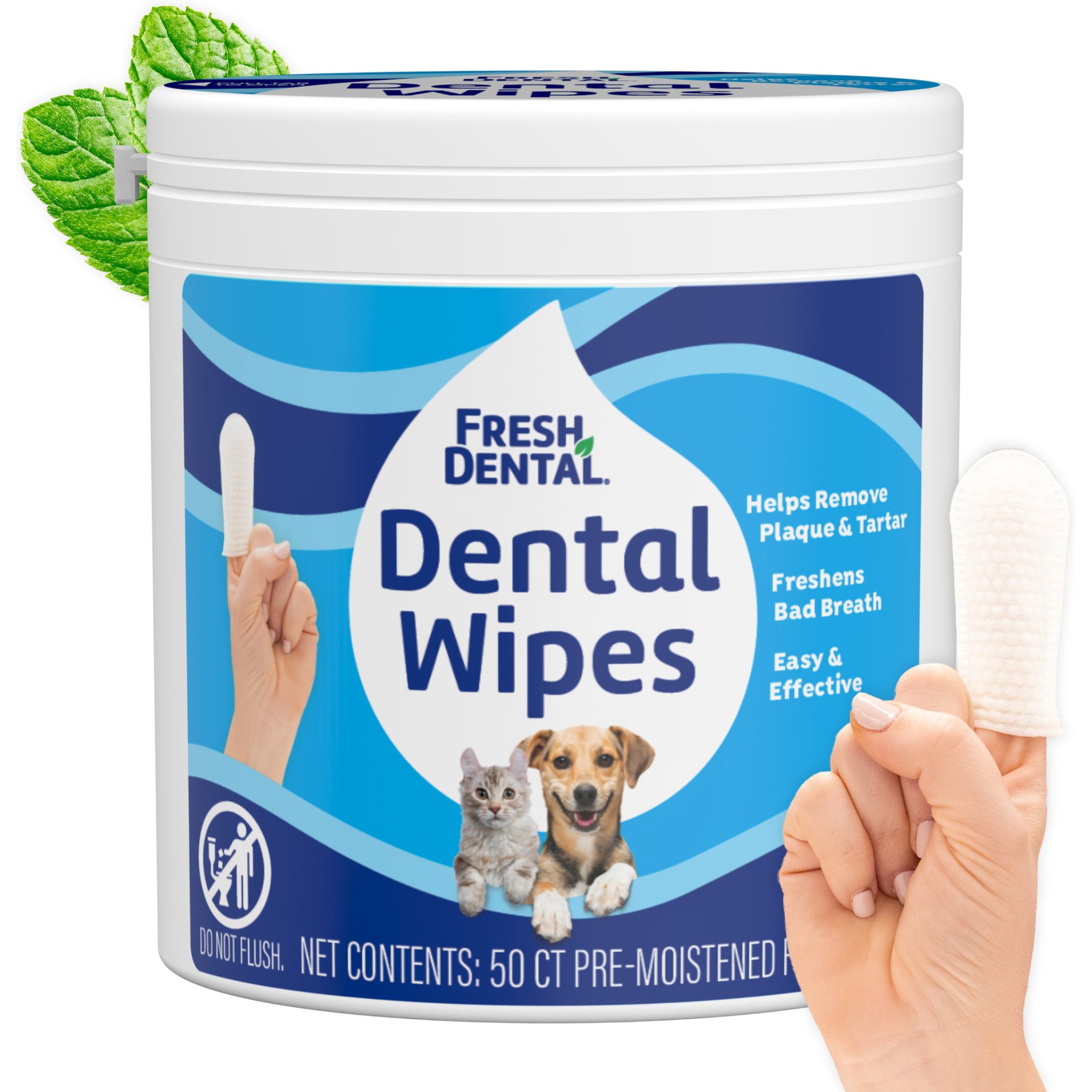 Naturel Promise Naturel Promise Fresh Dental Finger Wipes for Dogs, 50 count