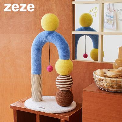 Show full view: ZEZE BoBo Ball Multi-Functional 27.5-in Polyethylene Cat Scratcher with Toy slide 6 of 6