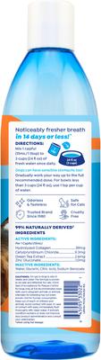 Show full view: Naturel Promise Fresh Dental Oral Care Water Additive Plus Skin & Coat for Pets, 18-fl oz bottle slide 3 of 10