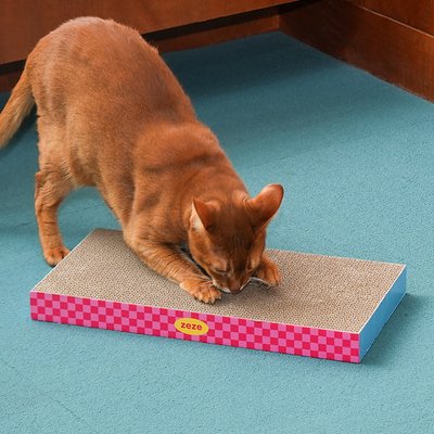 ZEZE ZEZE Neon Sweetheart 1.6-in Cardboard Paper Cat Toy Scratcher