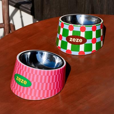 Show full view: ZEZE Retro Sweetheart Metal Dog Bowl, 3-cup slide 3 of 5