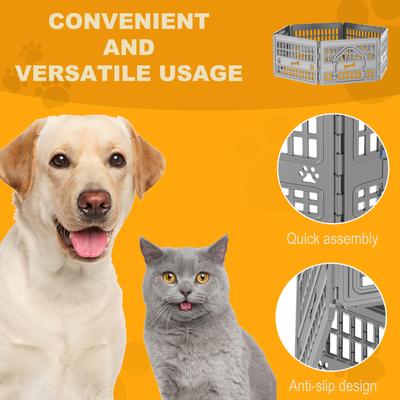 Show full view: Cesicia Resin Indoor Dog Playpen, Gray, 6 panel slide 3 of 7