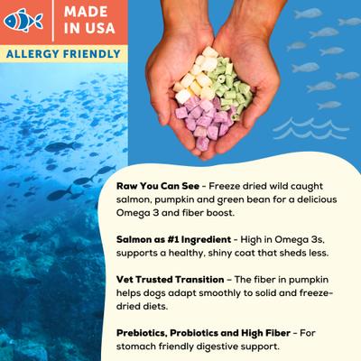 Show full view: A Better Treat Allergy Friendly Ocean Blend Freeze-Dried Raw Dog Food, 12-lb bag slide 5 of 8