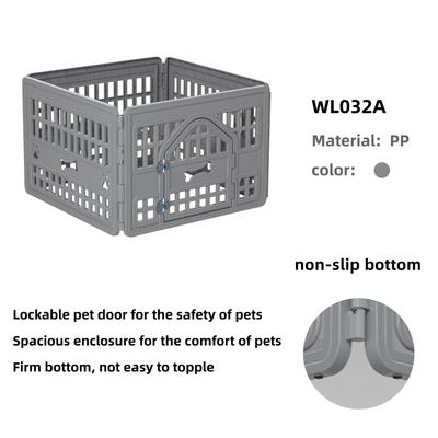 Show full view: Cesicia Resin Indoor Dog Playpen, Gray, 4 panel slide 6 of 7