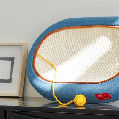 Show full view: ZEZE 3.5-in Denim Cat Scratcher Bed with Toy slide 8 of 9