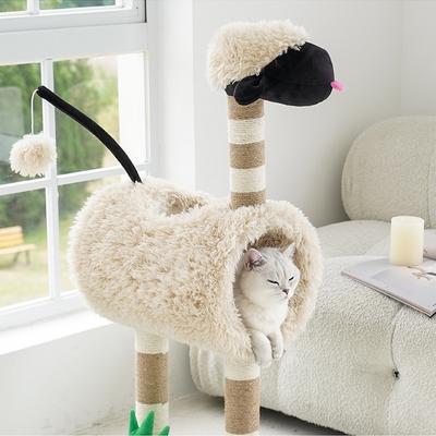 Show full view: ZEZE Sheep 38-in Polyester Cat Tree with Tunnel & Scratcher slide 5 of 8