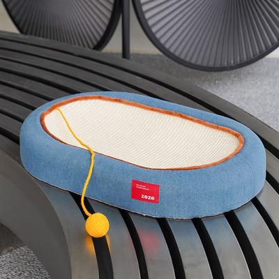 Show full view: ZEZE 3.5-in Denim Cat Scratcher Bed with Toy slide 9 of 9